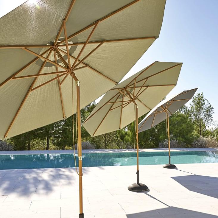 Maisons Du Monde Palma - Sombrilla Abatible De Aluminio Y Tela De Color Crudo 3 X 3 M