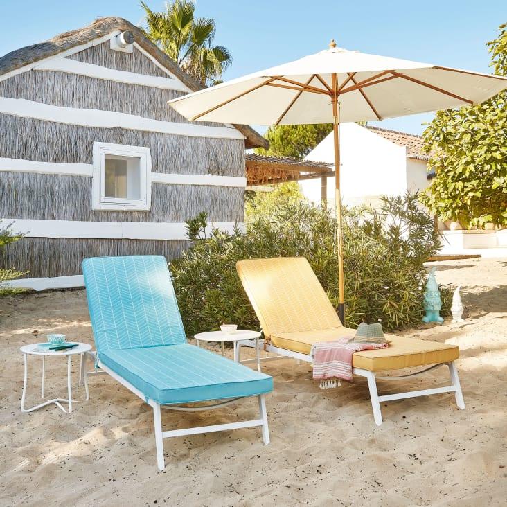 Maisons Du Monde Palma - Sombrilla Abatible De Aluminio Y Tela De Color Crudo 3 X 3 M