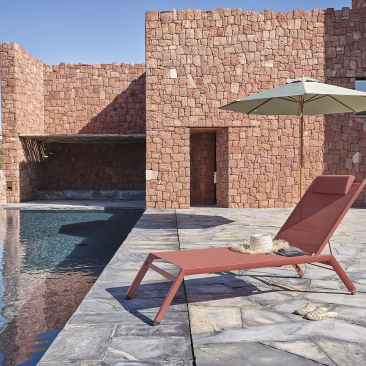 Maisons Du Monde Palma - Sombrilla Abatible De Aluminio Y Tela De Color Crudo 3 X 3 M