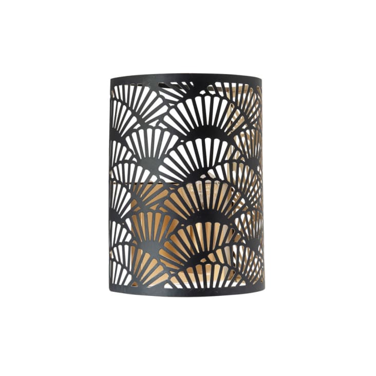 Maisons du Monde Palmae - Aplique de metal calado negro y dorado