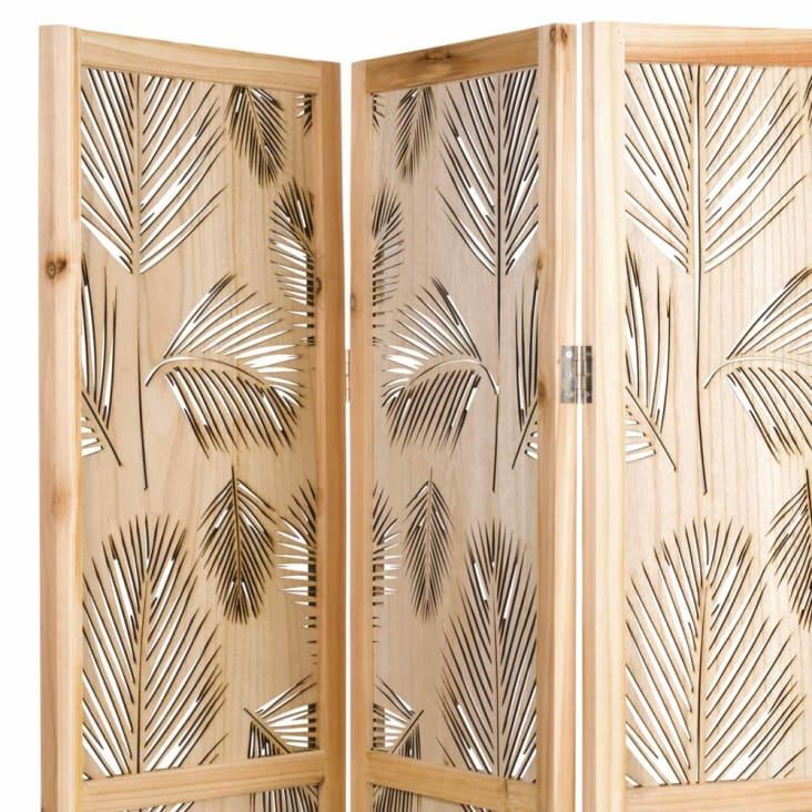 Maisons Du Monde PALMEIRA - Biombo De Pino Calado Con Motivo De Hojas