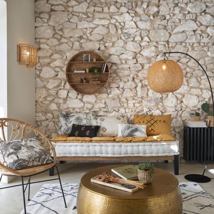 Maisons Du Monde Paloma - Mesa Baja De Aluminio Martillado Dorado