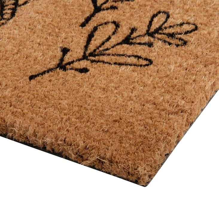 Maisons Du Monde PALONG - Felpudo De Fibra De Coco Con Estampado En Beige Y Negro 55 X 25