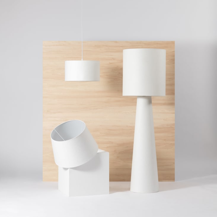 Maisons Du Monde Pantalla Para Lámpara De Techo De Papel Maché Blanco D.45