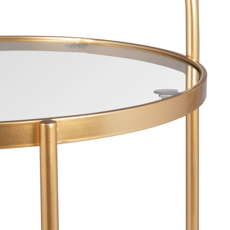 Maisons Du Monde PAOLA - Mesa Auxiliar De Cristal Y Metal Dorado