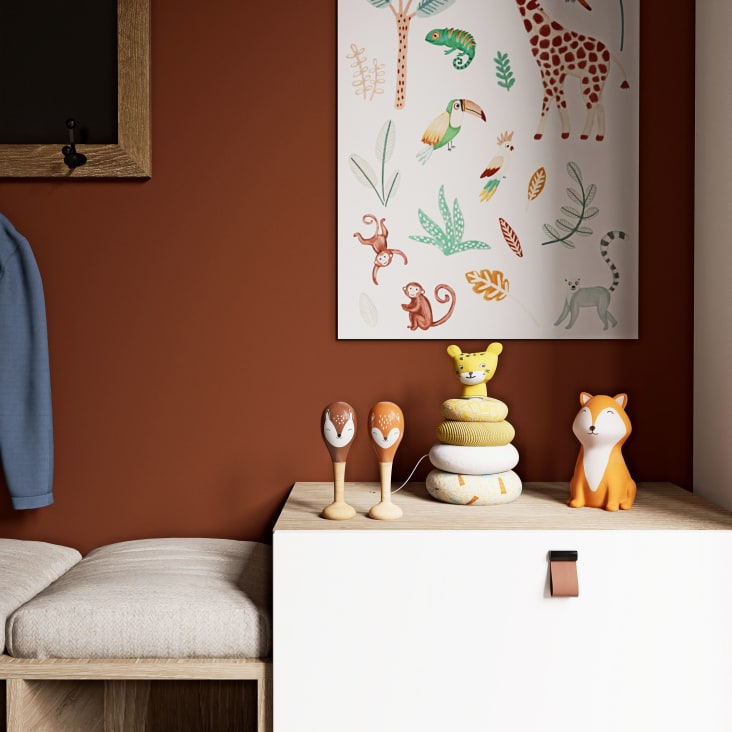 Maisons Du Monde Par De Maracas De Schima Con Zorro Naranja Y Cervatillo Marrón