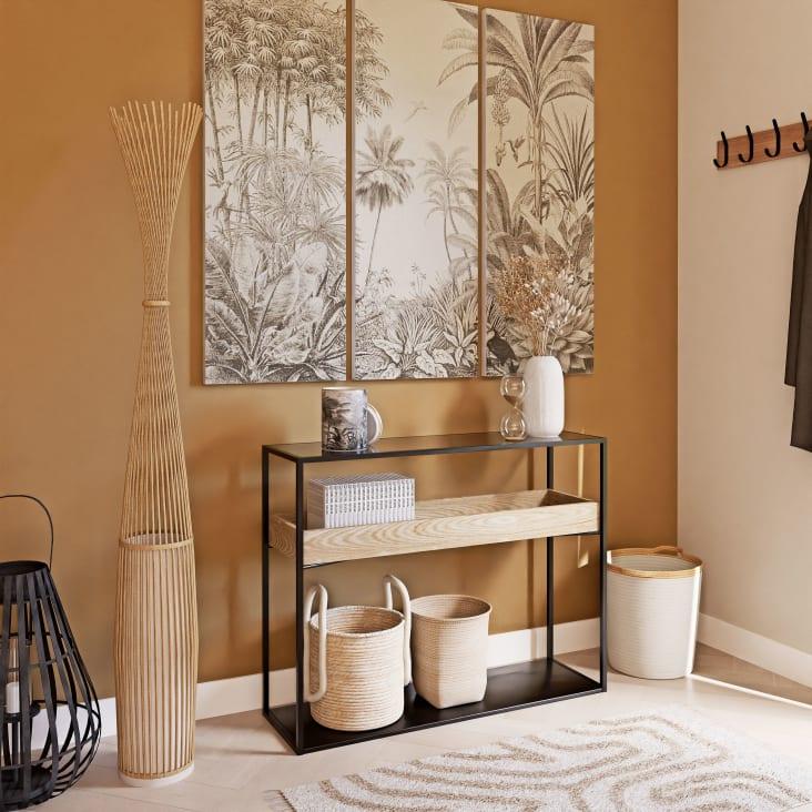 Maisons Du Monde PARADISE - Vela Perfumada De Cerámica Negra Y Blanca Con Estampado 650g