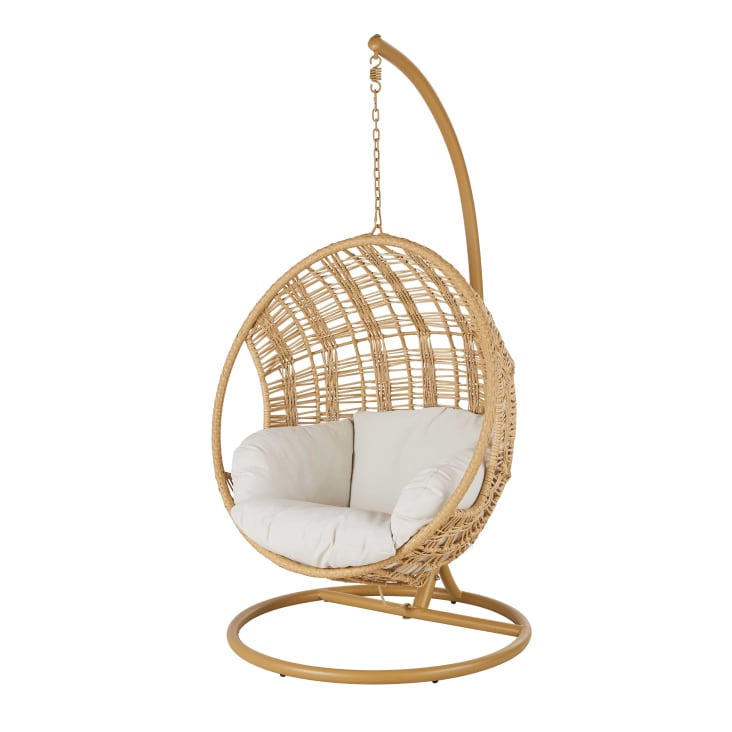Maisons Du Monde Parma - Sillón Colgante De Exterior De Resina Y Cojín Color Crudo
