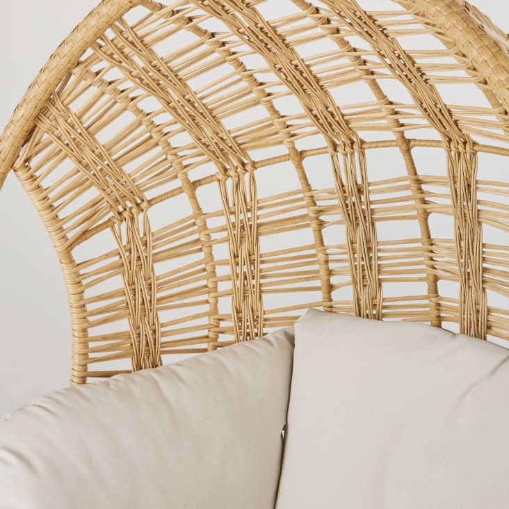 Maisons Du Monde Parma - Sillón Colgante De Exterior De Resina Y Cojín Color Crudo