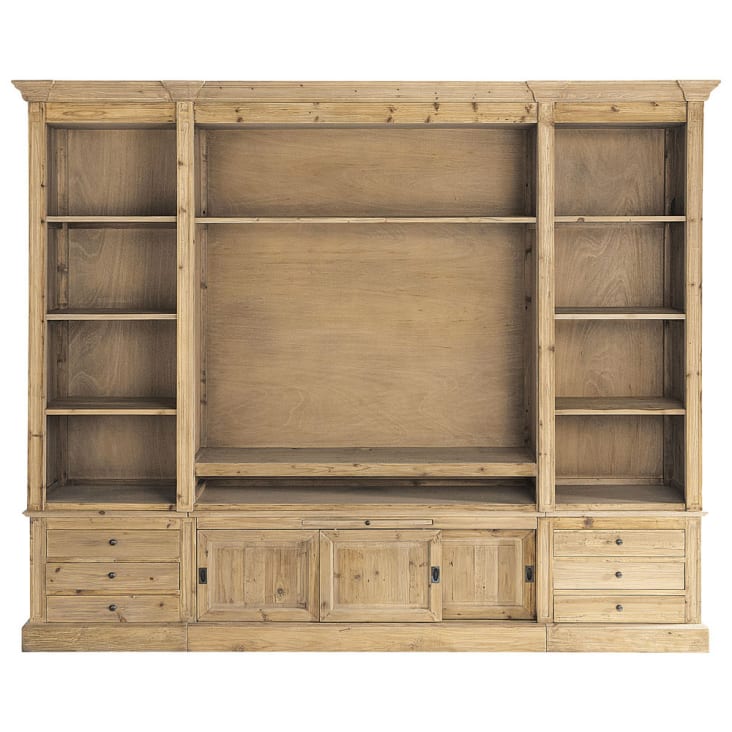 Maisons du Monde Passy - Mueble de salón librería de pino macizo reciclado