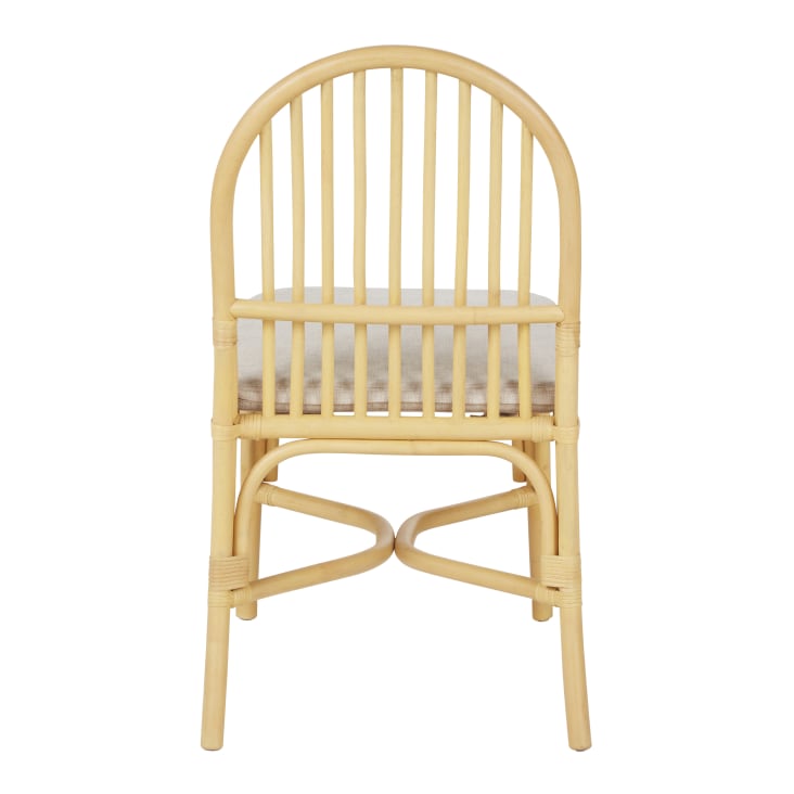 Maisons Du Monde Paula - Silla De Ratán Con Cojín Color Crudo