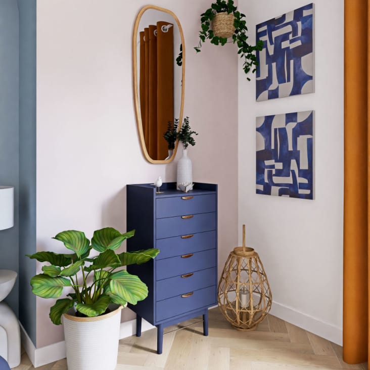 Maisons Du Monde Penelope - Semanario Con 6 Cajones Azul Oscuro