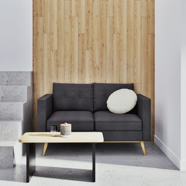 Maisons Du Monde Pequeño Banco De Madera De Mango Y Metal Negro