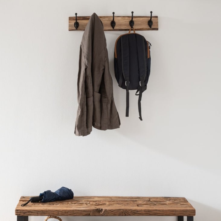 Maisons Du Monde Perchero De 5 Ganchos De Roble Y Metal