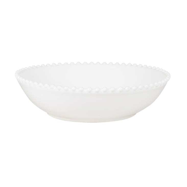 Maisons Du Monde Perle - Lote De 2 - Plato Hondo De Loza Blanca Con Borde Perlado