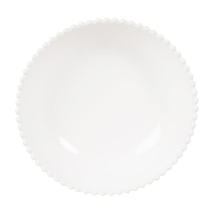 Maisons du Monde Perle - Lote de 2 - Plato hondo de loza blanca con borde perlado