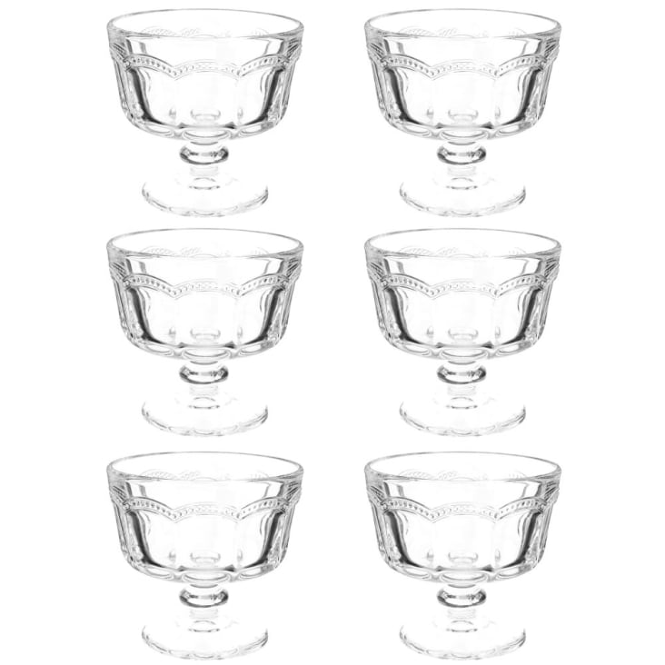 Maisons du Monde Perle - Lote de 6 - Copa de helado de cristal PERLE