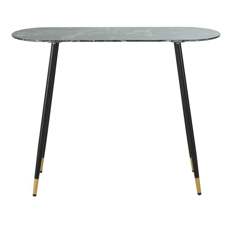 Maisons du Monde Phea - Consola de cristal verde y metal negro y dorado