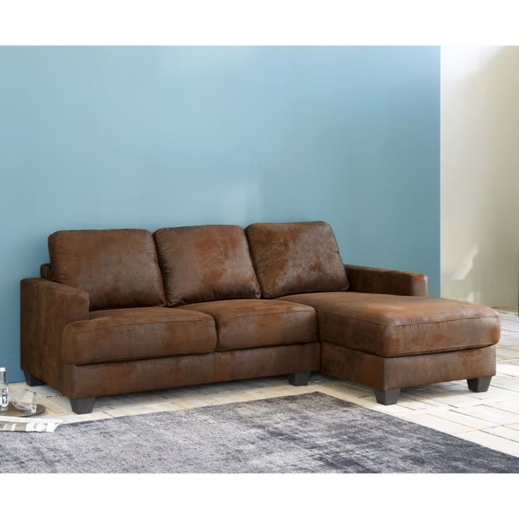 Maisons Du Monde Philadelphie - Sofá Esquinero Derecho De 3-4 Plazas De Antelina Marrón