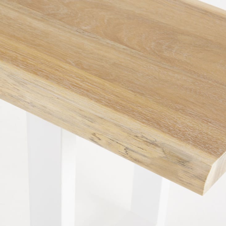 Maisons Du Monde Pianosa - Banco De Jardín De Acacia Maciza Y Acero Blanco