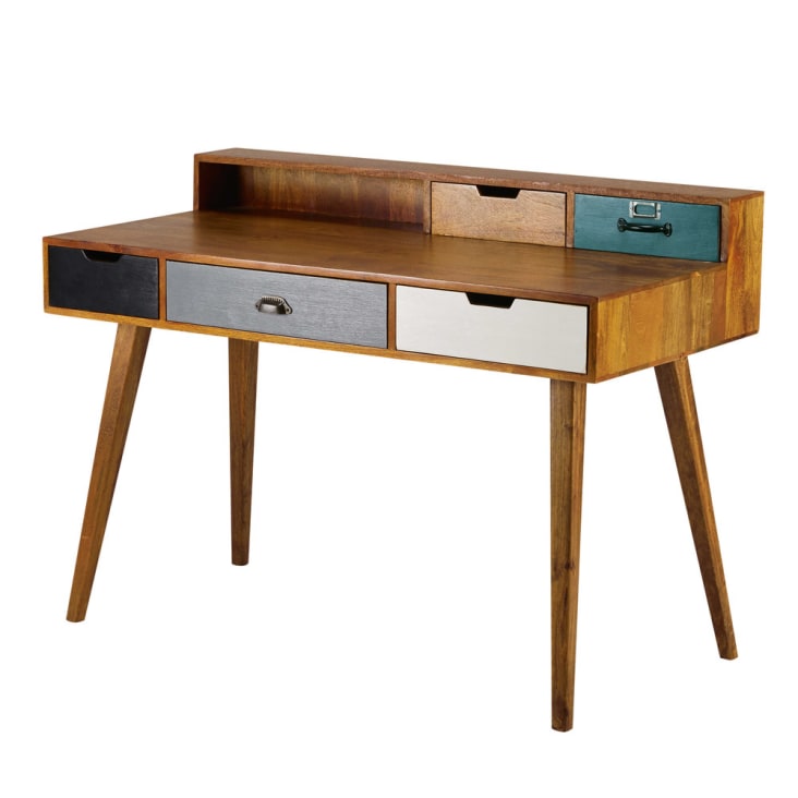 Maisons Du Monde Picadilly - Escritorio Con 5 Cajones De Mango Macizo