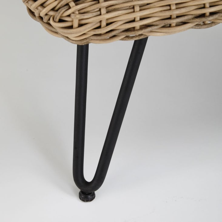 Maisons Du Monde Pineapple - Sillón De Jardín De Resina Trenzada Con Cojines De Tejido Reciclado