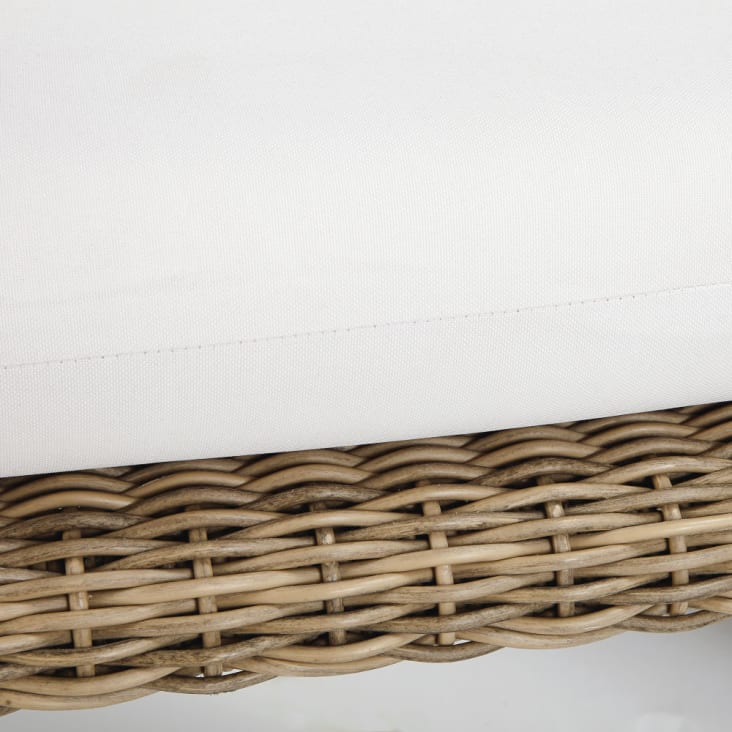 Maisons Du Monde Pineapple - Sillón De Jardín De Resina Trenzada Con Cojines De Tejido Reciclado