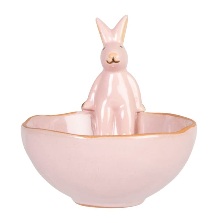 Maisons du Monde PINPIN - Lote de 2 - Tazón de porcelana rosa con conejo