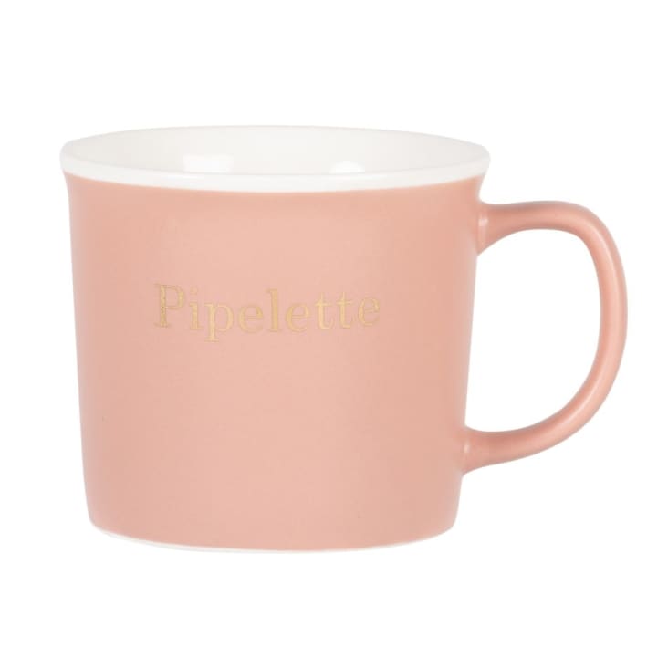 Maisons Du Monde PIPELETTE - Lote De 2 - Taza De Porcelana Rosa Con Inscripciones