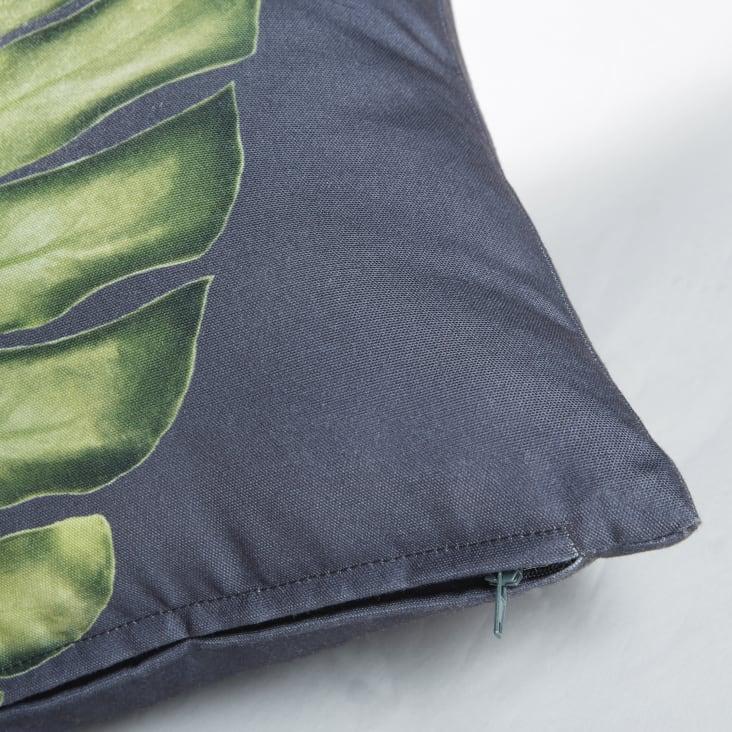 Maisons Du Monde PITAO - Cojín Gris Con Estampado De Hojas Verde 45x45