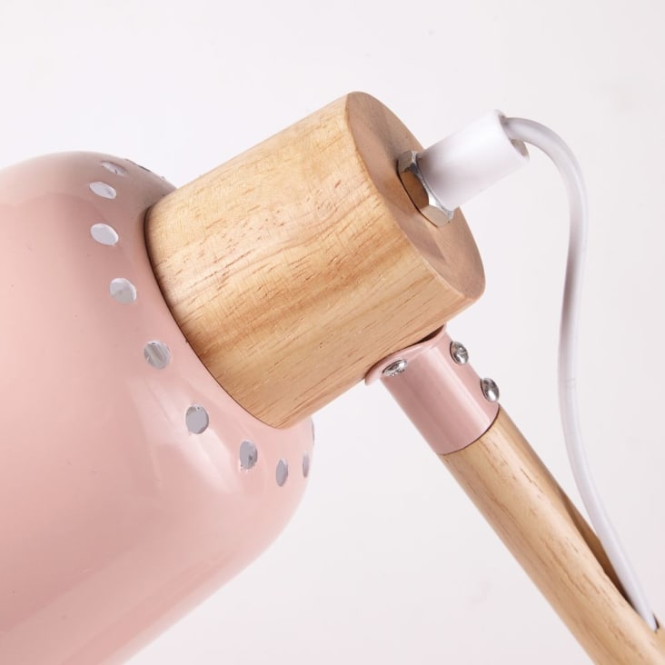 Maisons Du Monde PIXIE - Lámpara De Escritorio De Metal Rosa Pastel