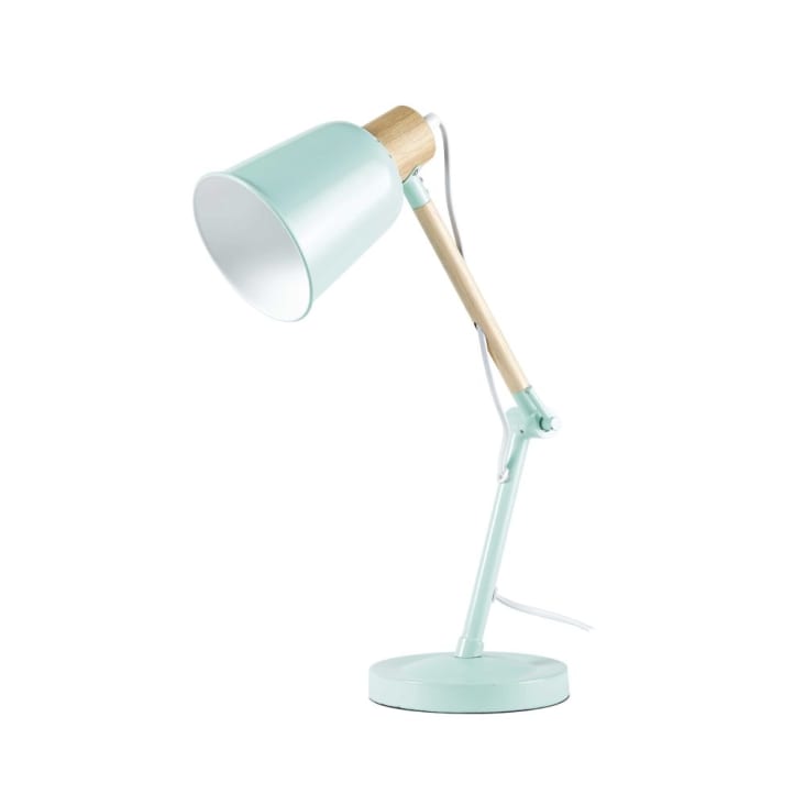 Maisons Du Monde PIXIE - Lámpara De Escritorio De Metal Verde Grisáceo Y Hevea