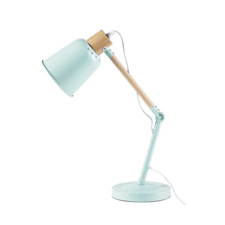 Maisons du Monde PIXIE - Lámpara de escritorio de metal verde grisáceo y hevea