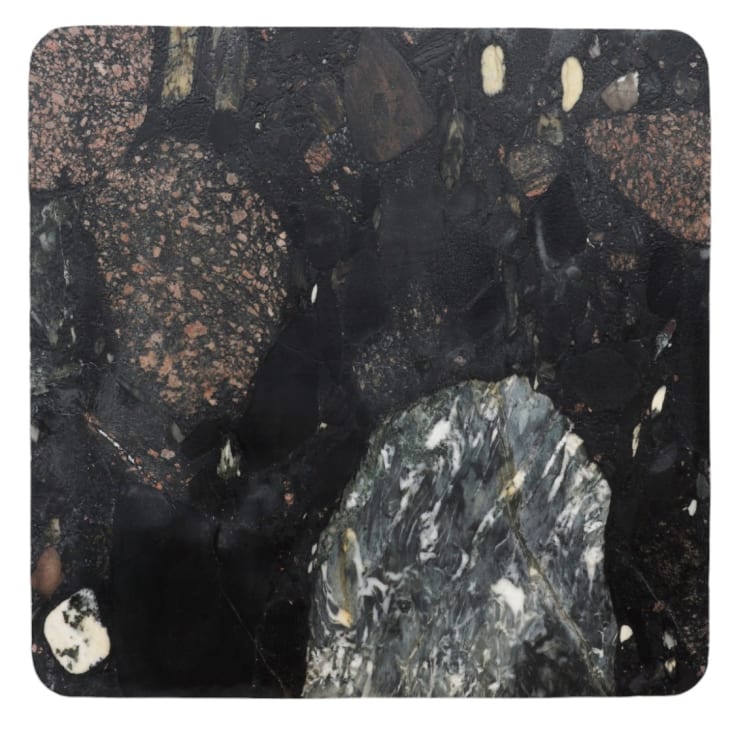 Maisons Du Monde Pixus - Mesa De Centro De Piedra Natural Y Mango Negro