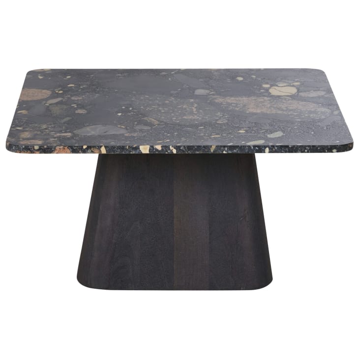 Maisons du Monde Pixus - Mesa de centro de piedra natural y mango negro