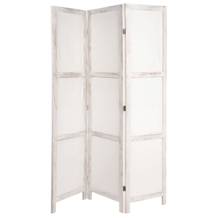 Maisons du Monde PLAISANCE - Biombo de paulonia blanco