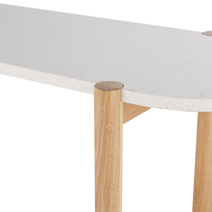 Maisons Du Monde Polari - Consola De Madera Y Terrazo Blanco Y Madera Clara