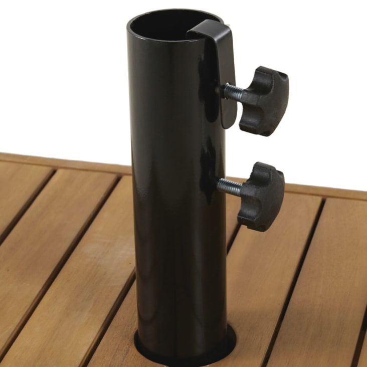 Maisons Du Monde Portimao - Pie De Parasol De Hormigón Recubierto De Madera De Acacia Maciza Con Ruedas 35 Kg