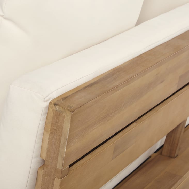 Maisons Du Monde Porto Rico - Salón De Jardín De 6 Plazas En Madera De Acacia Y Tejido Reciclado Color Crudo