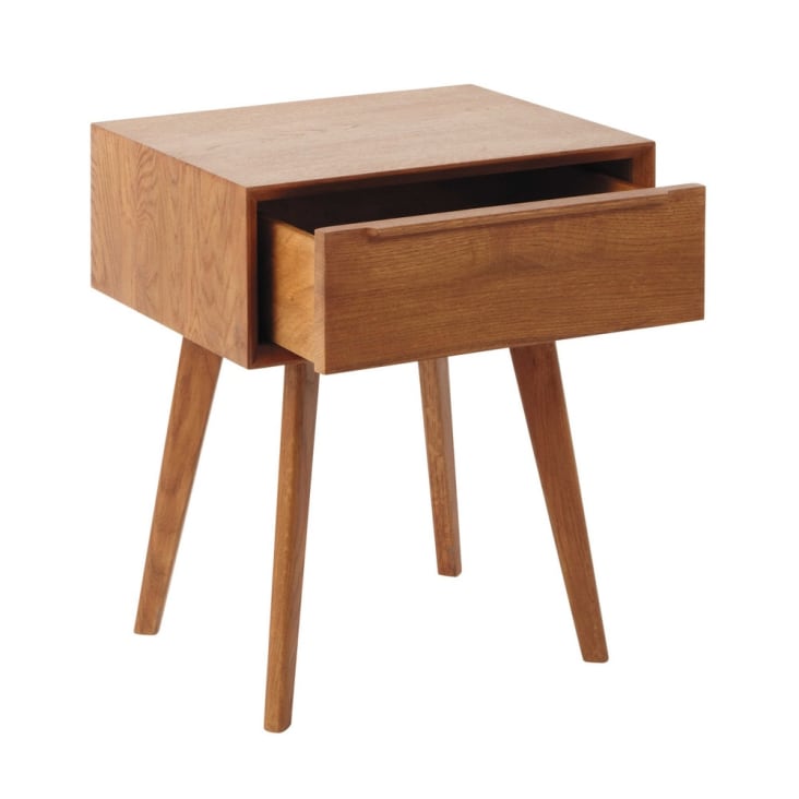 Maisons Du Monde Portobello - Mesita De Noche Vintage Con 1 Cajón De Roble Macizo