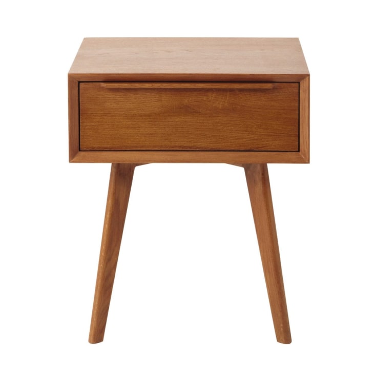 Maisons du Monde Portobello - Mesita de noche vintage con 1 cajón de roble macizo