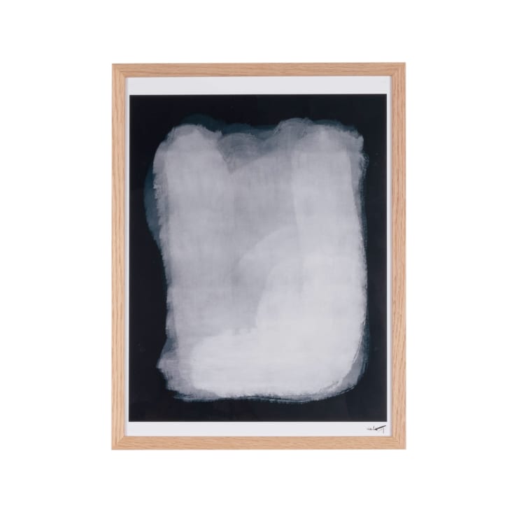 Maisons du Monde Poster & Frame - Póster minimalista bajo cristal y marco de madera de roble 30x40