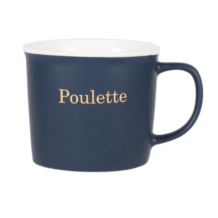 Maisons Du Monde POULETTE - Lote De 2 - Taza De Porcelana Azul Marino Con Inscripciones