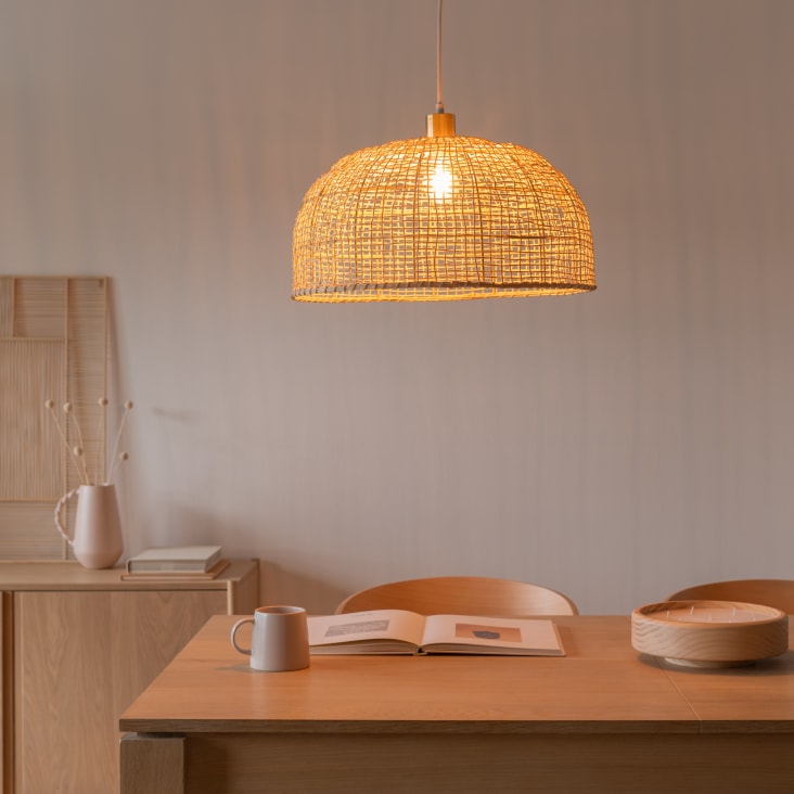 Maisons Du Monde POUVERINE - Lámpara De Techo Redondeada De Ratán Trenzado