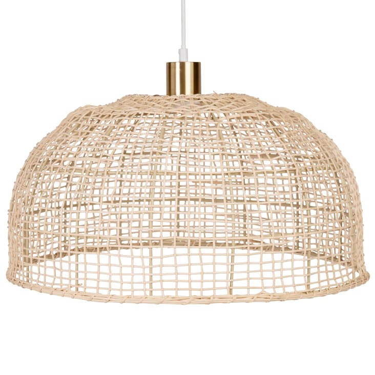 Maisons du Monde POUVERINE - Lámpara de techo redondeada de ratán trenzado