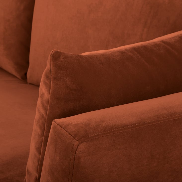 Maisons Du Monde Prague - Sofá De 3 Plazas De Terciopelo Color óxido