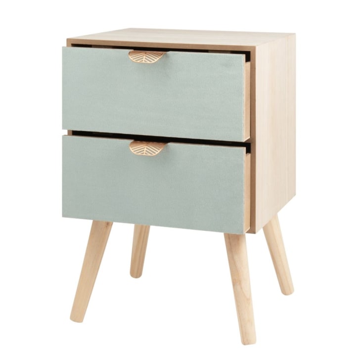 Maisons Du Monde PRAYA - Cajonera Con 2 Cajones De Terciopelo Y Metal