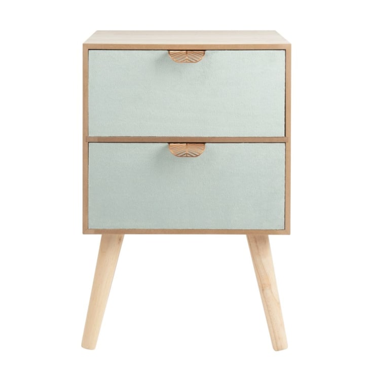 Maisons du Monde PRAYA - Cajonera con 2 cajones de terciopelo y metal