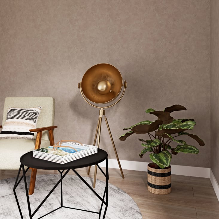 Maisons Du Monde Prism - Mesa Baja Redonda De Metal Negra