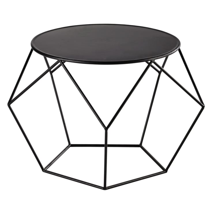 Maisons du Monde Prism - Mesa baja redonda de metal negra
